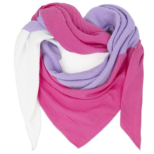 Gloop Damen XXL Strick Dreieck Schal Halstuch Baumwolle Musselin Schal ohne Kratze an Haut Made in Italy von Gloop