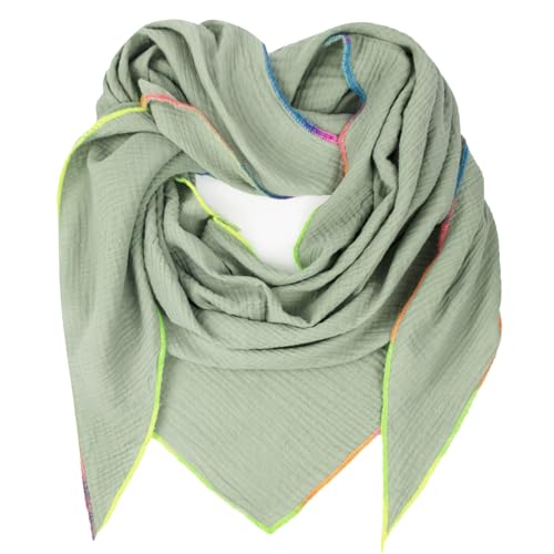 Gloop Damen Schal XXL Dreieckstuch Damen Dreieck Schal Halstuch Baumwolle Musselin Schal Poncho ohne Kratze an Haut Hergestellt in Italien 135 cm×135 cm×220 cm von Gloop