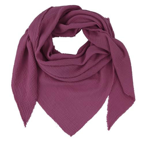 Gloop Damen XXL Strick Dreieck Halstuch Baumwolle Dreieckstuch Musselin Schal Ohne Kratze an Haut Made in Italy (Lilarot) von Gloop