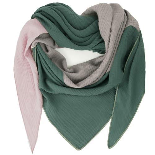 Gloop Damen XXL Strick Dreieck Schal Halstuch Baumwolle Musselin Schal ohne Kratze an Haut Made in Italy von Gloop