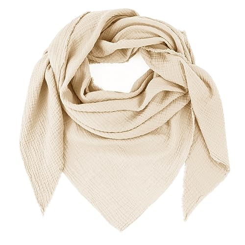 Gloop Damen Schal XXL Strick Dreieck Schal Halstuch Baumwolle Dreieckstuch Musselin Schal ohne Kratze an Haut Made in Italy von Gloop
