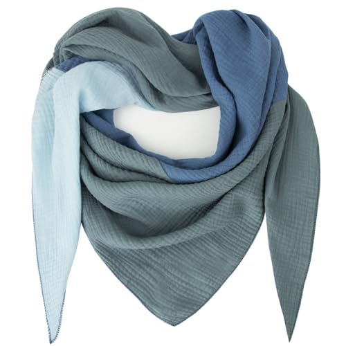 Gloop Damen XXL Strick Dreieck Schal Halstuch Baumwolle Musselin Schal ohne Kratze an Haut Made in Italy von Gloop