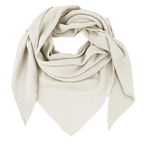 Gloop Damen XXL Strick Dreieck Schal Halstuch Baumwolle Dreieckstuch Musselin Ohne Kratze an Haut von Gloop