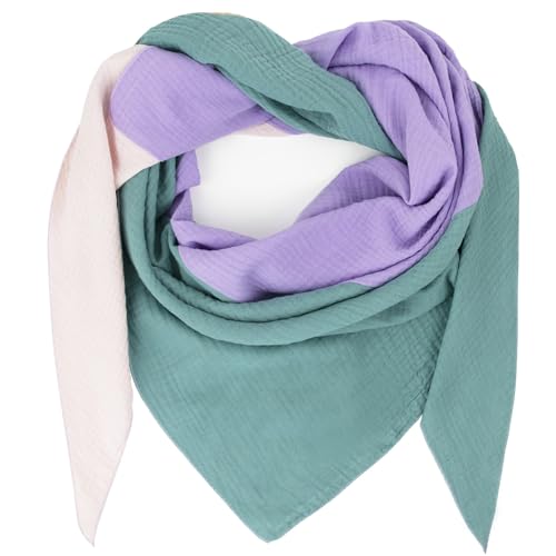 Gloop Damen XXL Strick Dreieck Schal Halstuch Baumwolle Musselin Schal ohne Kratze an Haut Made in Italy von Gloop