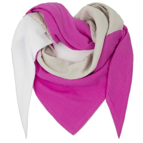 Gloop Damen XXL Strick Dreieck Schal Halstuch Baumwolle Dreieckstuch Musselin Schal ohne Kratze an Haut Made in Italy von Gloop