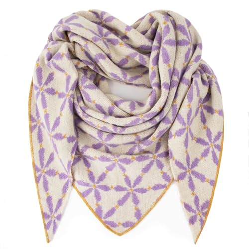Gloop Damen Schal XXL Strick Dreieck Schal Strickmuster Halstuch Dreieckstuch für Frauen ohne Kratze an Haut 188 * 120 cm von Gloop