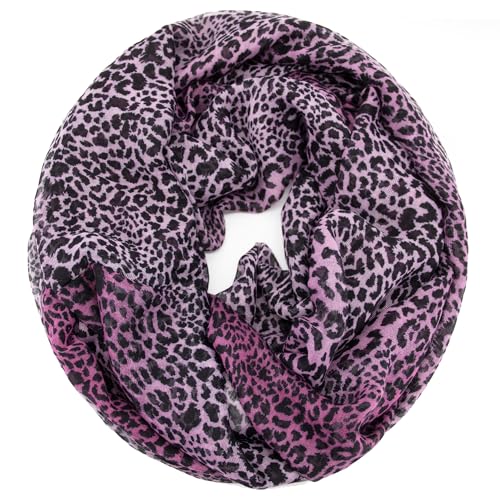 Gloop Damen Schal leichter Loop Schlauchschal Tuch Viele Farben, Schal, Tuch mit Leo Muster von Gloop