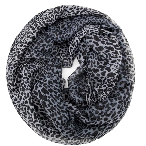 Gloop Damen Schal leichter Loop Schlauchschal Tuch Viele Farben, Schal, Tuch mit Leo Muster von Gloop