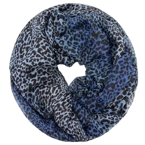 Gloop Damen Schal leichter Loop Schlauchschal Tuch Viele Farben, Schal, Tuch mit Leo Muster von Gloop