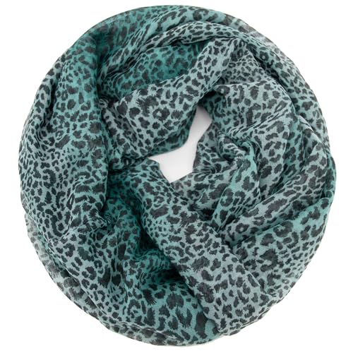 Gloop Damen Schal leichter Loop Schlauchschal Tuch Viele Farben, Schal, Tuch mit Leo Muster von Gloop
