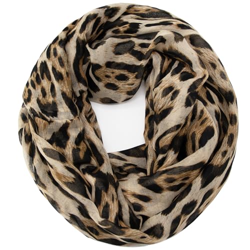 Gloop Damen Schal leichter Loop Schlauchschal Tuch Viele Farben, Schal, Tuch mit Leo Muster von Gloop