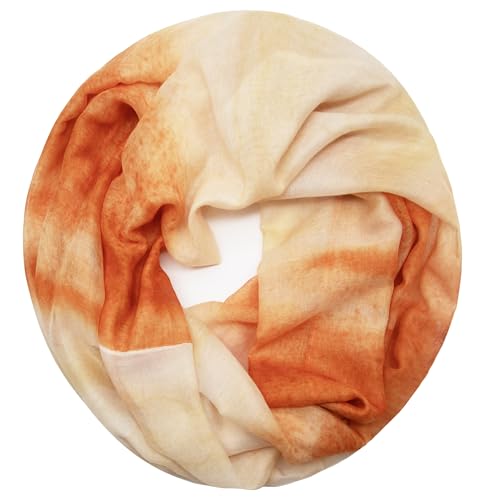 Gloop Damen Schal leichter Loop Schlauchschal Tuch Viele Farben 72 × 48 cm (Orange-Hellgelb) von Gloop