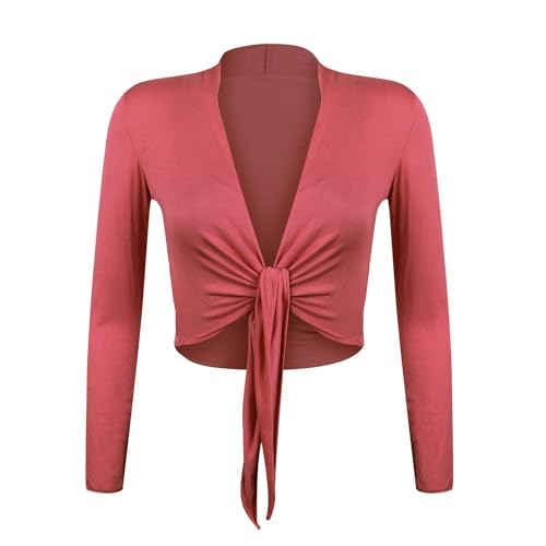 Gloop Damen Schöne, Elegante Bolero Jäckchen Langarm Bolero zum Knoten (DE/NL/SE/PL, Alphanumerisch, M, Regular, Regular, Ziegelrot) Gloop Damen Schöne, Elegante Bolero Jäckchen Langarm Bolero zum Knoten (DE/NL/SE/PL, Alphanumerisch, M, Regular, Regular, Ziegelrot) von Gloop