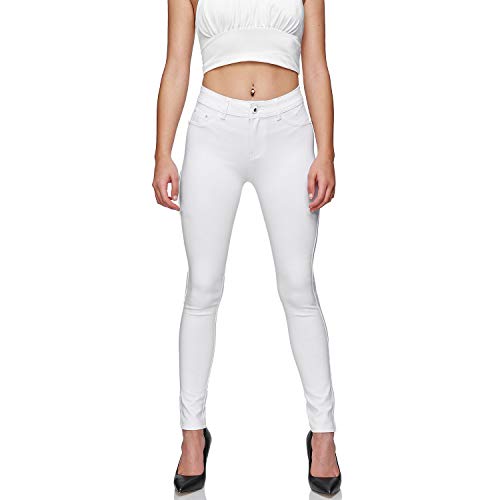 Gloop Damen Stretch Hose Skinny Fit Jegging High-Waist Regular Stoffmischung Hose von Gloop