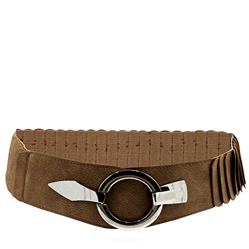 Gloop 6cm breiter Damen Gürtel Elastischer Taillengürtel, Hüftgürtel Stretch Gürtel mit Hakenverschluss von Gloop