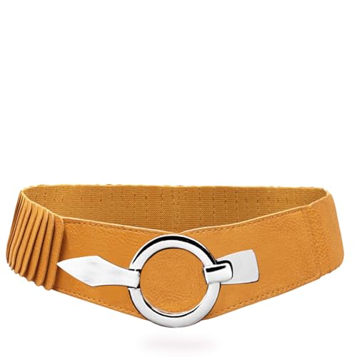 Gloop 6cm breiter Damen Gürtel Elastischer Taillengürtel, Hüftgürtel Stretch Gürtel mit Hakenverschluss von Gloop