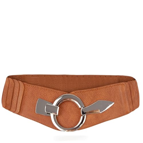 Gloop 6cm breiter Damen Gürtel Elastischer Taillengürtel, Hüftgürtel Stretch Gürtel mit Hakenverschluss von Gloop