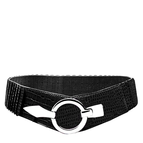 Gloop 6cm breiter Damen Gürtel Elastischer Taillengürtel, Hüftgürtel Stretch Gürtel mit Hakenverschluss von Gloop