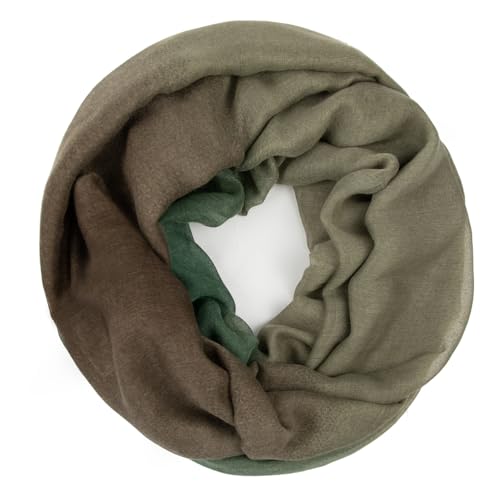 Gloop Damen schal leichter Langschal Loop Schlauchschal Tuch Viele Farben (Grau Grün Ohne Glitzer) von Gloop