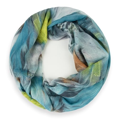 Gloop Loop Schlauchschal für Damen Schal Tuch seidig-luftig leicht mit buntem Muster Print von Gloop