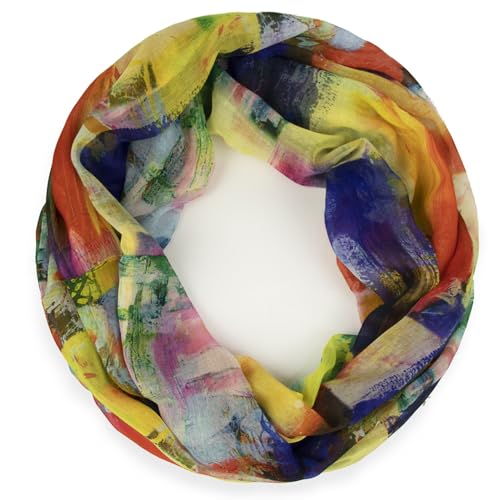 Gloop Loop Schlauchschal für Damen Schal Tuch seidig-luftig leicht mit buntem Muster Print von Gloop