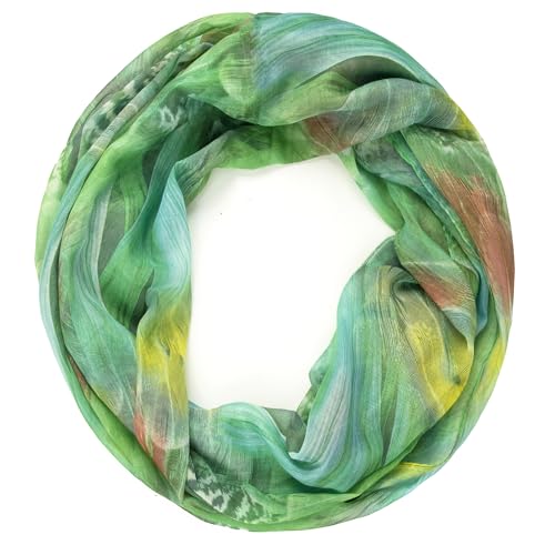 Gloop Loop Schlauchschal für Damen Schal Tuch seidig-luftig leicht mit buntem Muster Print von Gloop