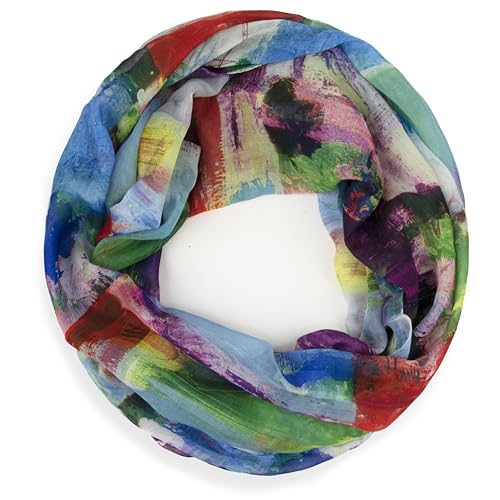 Gloop Loop Schlauchschal für Damen Schal Tuch seidig-luftig leicht mit buntem Muster Print von Gloop