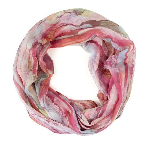 Gloop Loop Schlauchschal für Damen Schal Tuch seidig-luftig leicht mit buntem Muster Print von Gloop