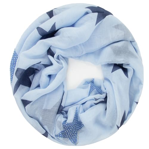 Gloop Loop schal leichterLangschal mit Sterne Muster Schlauchschal Tuch Viele Farben S201703 von Gloop