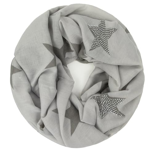 Gloop Loop schal leichterLangschal mit Sterne Muster Schlauchschal Tuch Viele Farben S201703 von Gloop