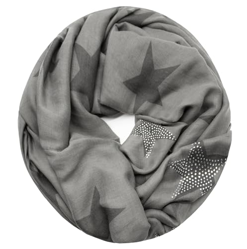 Gloop Loop schal leichterLangschal mit Sterne Muster Schlauchschal Tuch Viele Farben S201703 von Gloop