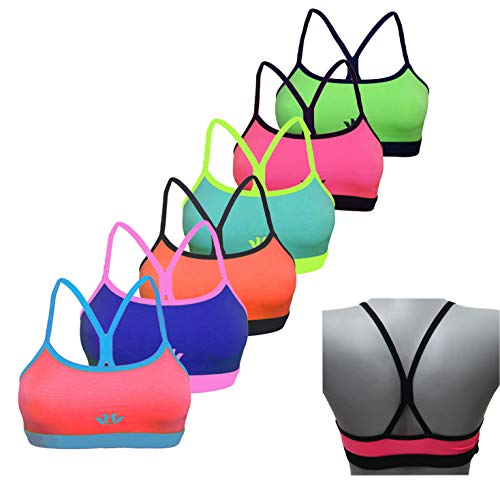 Gloop Mädchen Bustier 6er Pack Klassiche BHS Underwear Sport Bra Seamless Kinder Unterwäsche Trägertop von Gloop