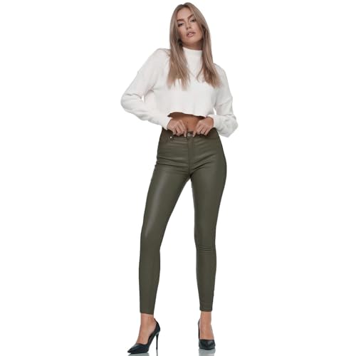 Gloop Skinny Fit Jeans Fit-Hose mit Ledereffekt Smooth Coated Pant Gloop Skinny Fit Jeans Fit-Hose mit Ledereffekt Smooth Coated Pant von Gloop