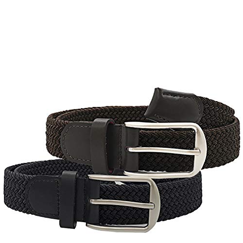 Gloop Unisex Gürtel Stretch, Leder für Damen und Herren 18730, Nero + Braun, von Gloop