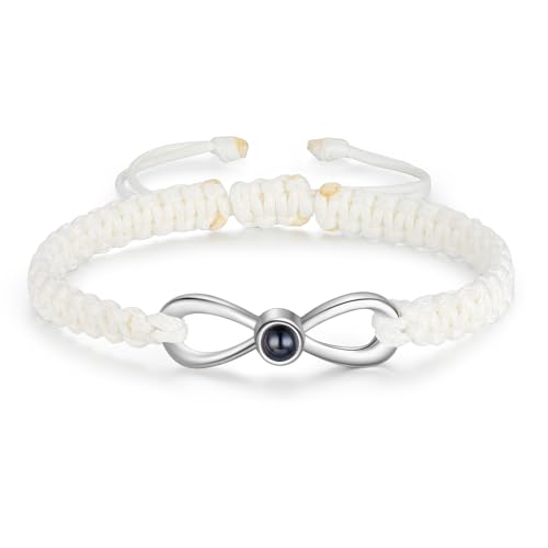 Glooraca Benutzerdefinierte Foto Armbänder Mit Bild Innen Personalisiertes Bild Armband für Mädchen Jungen Personalisierte Foto Geschenke für Männer Frauen Geburtstag Valentinstag (White) von Glooraca