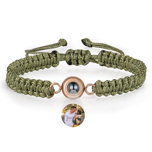 Glooraca Benutzerdefinierte Foto Armbänder Mit Bild Innen Personalisiertes Bild Armband für Mädchen Jungen Personalisierte Foto Geschenke für Männer Frauen Geburtstag Valentinstag (grün) von Glooraca