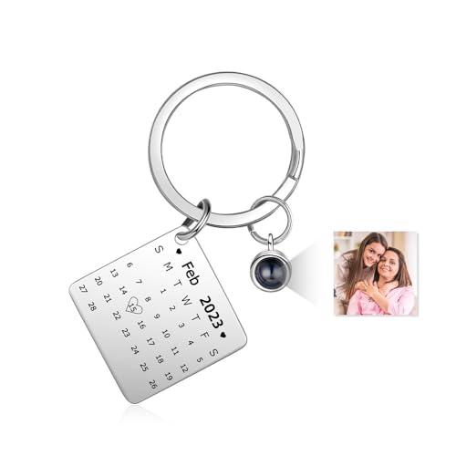 Glooraca Personalisierte Schlüsselanhänger Mit Bild - Benutzerdefinierte Foto-Projektion Innen - Geschenke für Frauen Männer (Style 1) von Glooraca