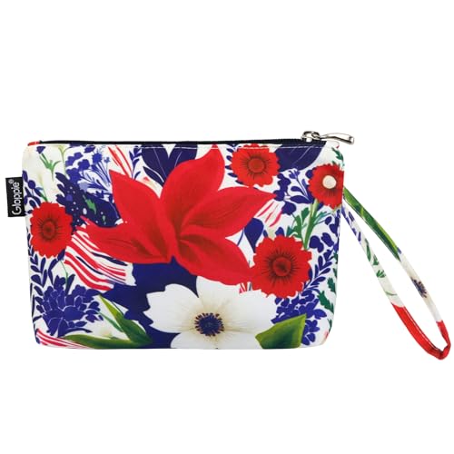 Gloppie Kosmetiktasche für Frauen Tragbare Make-up-Tasche Multifunktions-Organizer für Make-up-Pinsel, Bunte Blumenexplosion von Gloppie