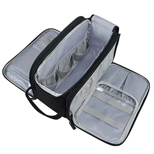 Gloppie Kulturbeutel Herren Damen Kosmetiktasche Reise Waschtasche XXL Große Kulturtasche 10L wasserdichte Toiletry Bag mit Nass-Trockenbeutel für Kinder, Männer und Frauen, Schwarz von Gloppie