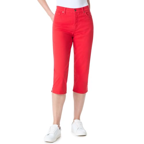 Gloria Vanderbilt Damen Amanda Capri with High Rise Straight Standard Jeans, Cherry Fizz, 16 von Gloria Vanderbilt