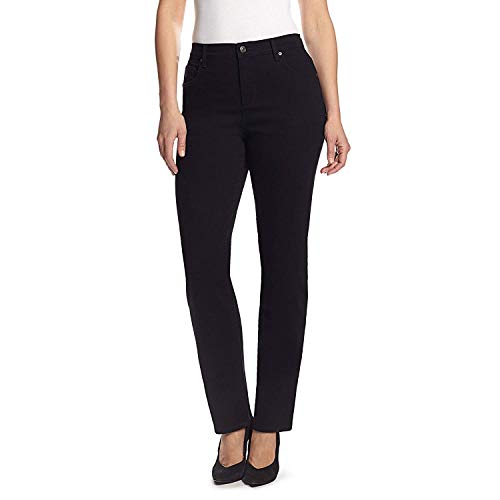 Gloria Vanderbilt Damen Amanda Classic High Rise Tapered Plus Size Jeans, Schwarz, 50 Kurze Schlauch von Gloria Vanderbilt