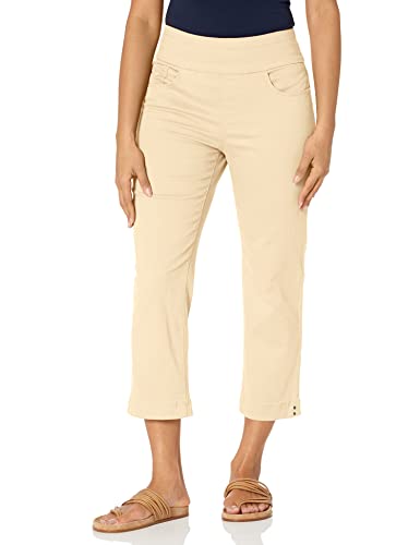 Gloria Vanderbilt Damen Amanda Caprihose Zum Überziehen, Regulär Jeans, Cremefarben (Almond Cream), 36 von Gloria Vanderbilt