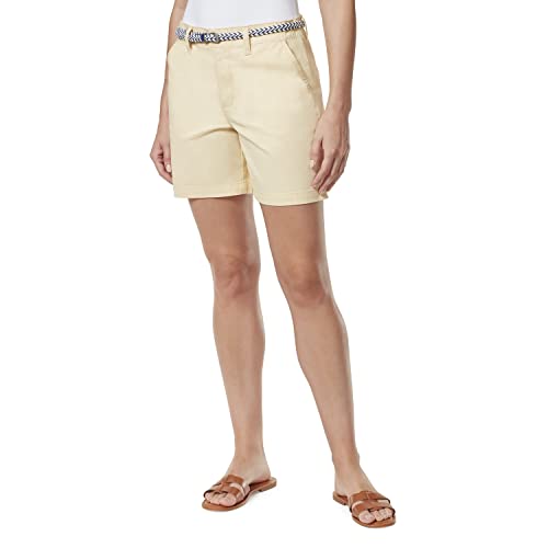 Gloria Vanderbilt Damen Midrise Belted Trouser Standard Shorts, Cremefarben (Almond Cream), 40 von Gloria Vanderbilt