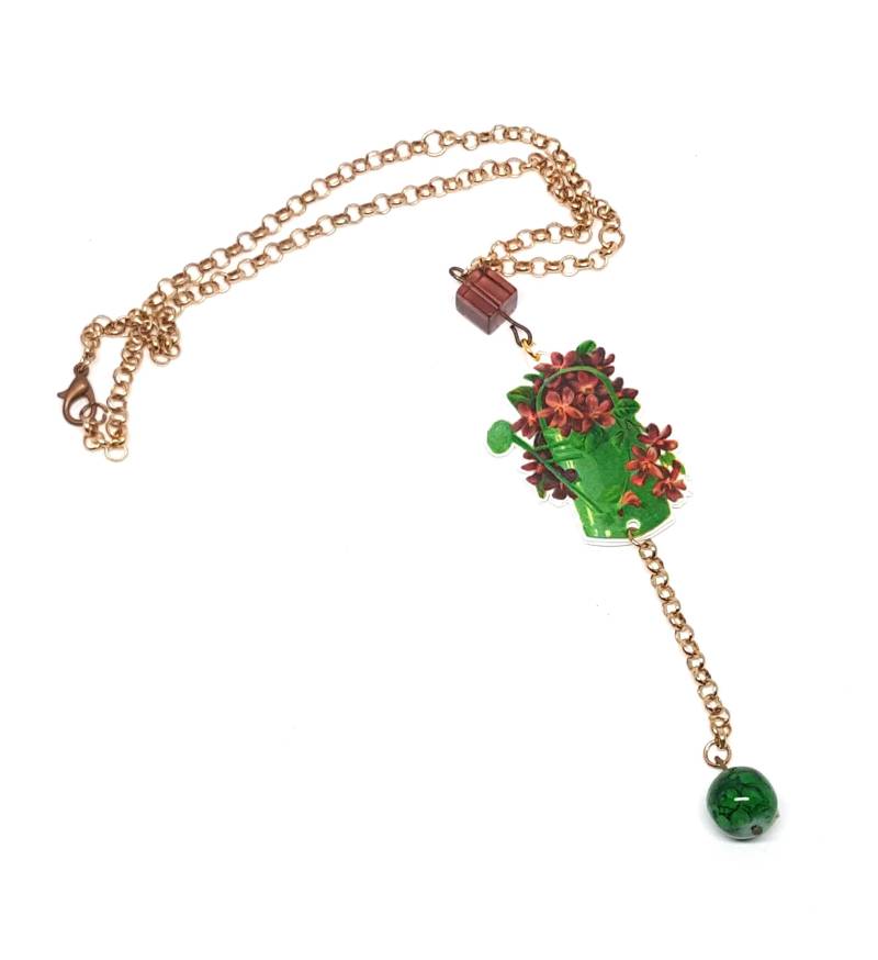 Halskette, Anhänger, Gießkanne Gartenarbeit, Inspiriert Garten, Anhänger Der Pflanzen, Gärtner Acryl Pflanzer-Anhänger von GloriaSanchezArtist