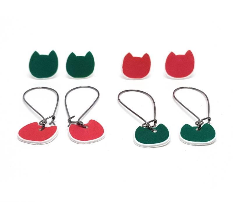 Katzenohrringe, Katzen Acryl Ohrringe, Pfirsich Katze Ohrstecker Kätzchen, Mint Kitty Ohrringe Für Mädchen, Free Shipping von GloriaSanchezArtist