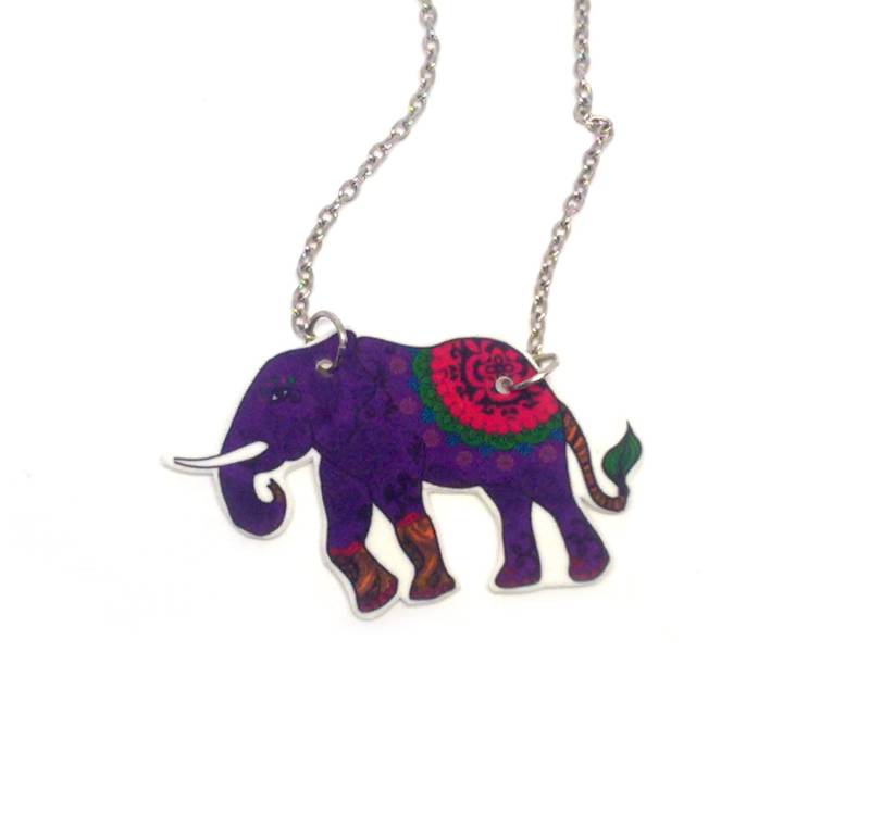 Mandala-Elefant-Halskette. Viel Glück-Kette. Spirituelle Tier. Krafttier. Lustige Und Bunte Jewerly. Elefant-Totem. Sofort Versandfertig von GloriaSanchezArtist