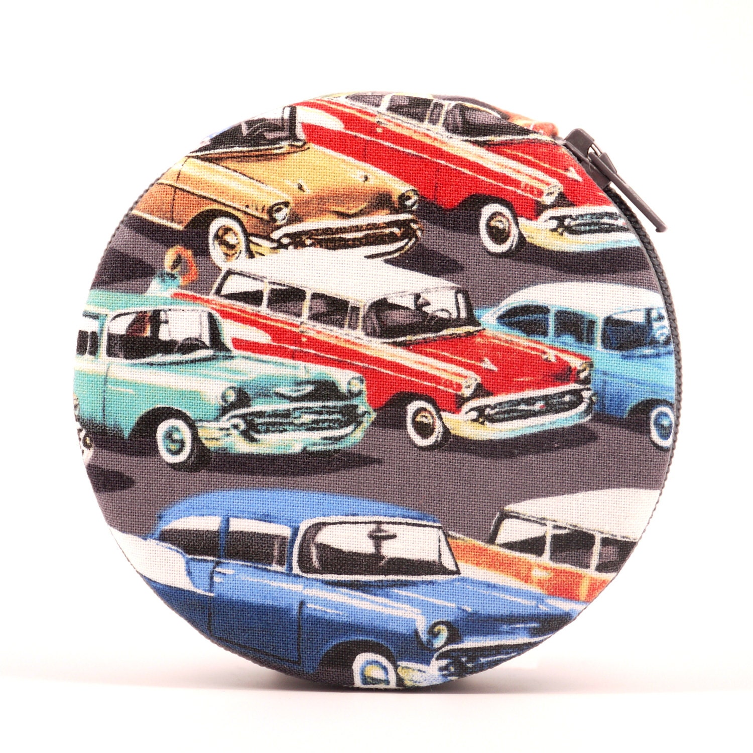Oldtimer Retro Designer Runde Reißverschluss 7-Tage Reise Pille Fall Box Spaß Herren Geschenk Oldtimer Retro Designer Runde Reißverschluss 7-Tage Reise Pille Fall Box Spaß Herren Geschenk von GloriasPillCases