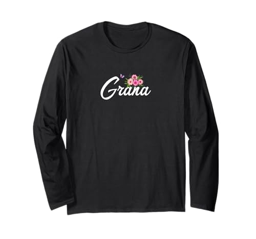 Oma mit Blumen & Schmetterling Oma Großmutter Mama Geschenk Langarmshirt von Glorious Grandma Names