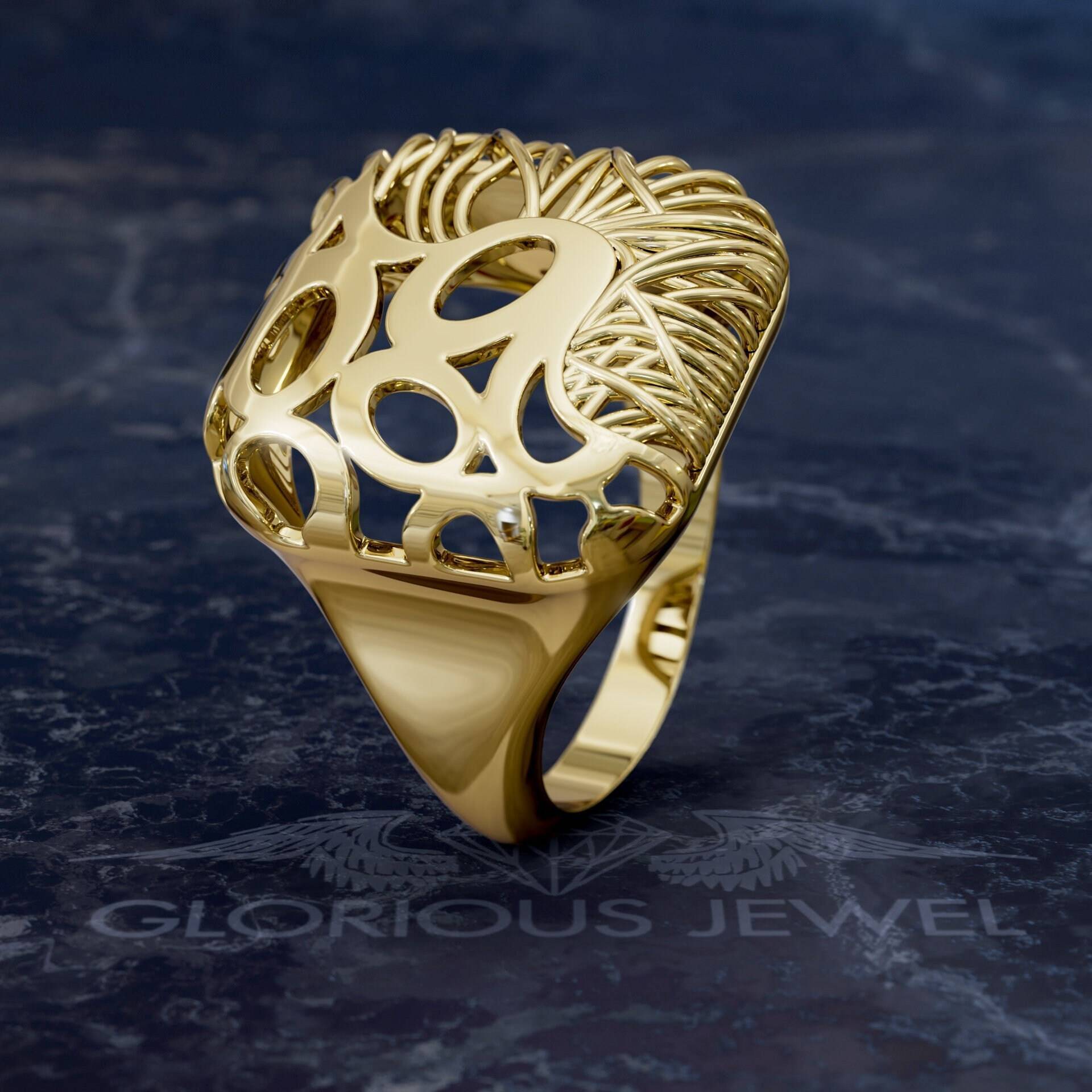 Braut Blume Floral Licht Ring in Solidem Gold 18K, 14K, 10K, Silber, Messing Und Bronze Mit Weltweitem Fedex Express Versand von GloriousJewelOnline