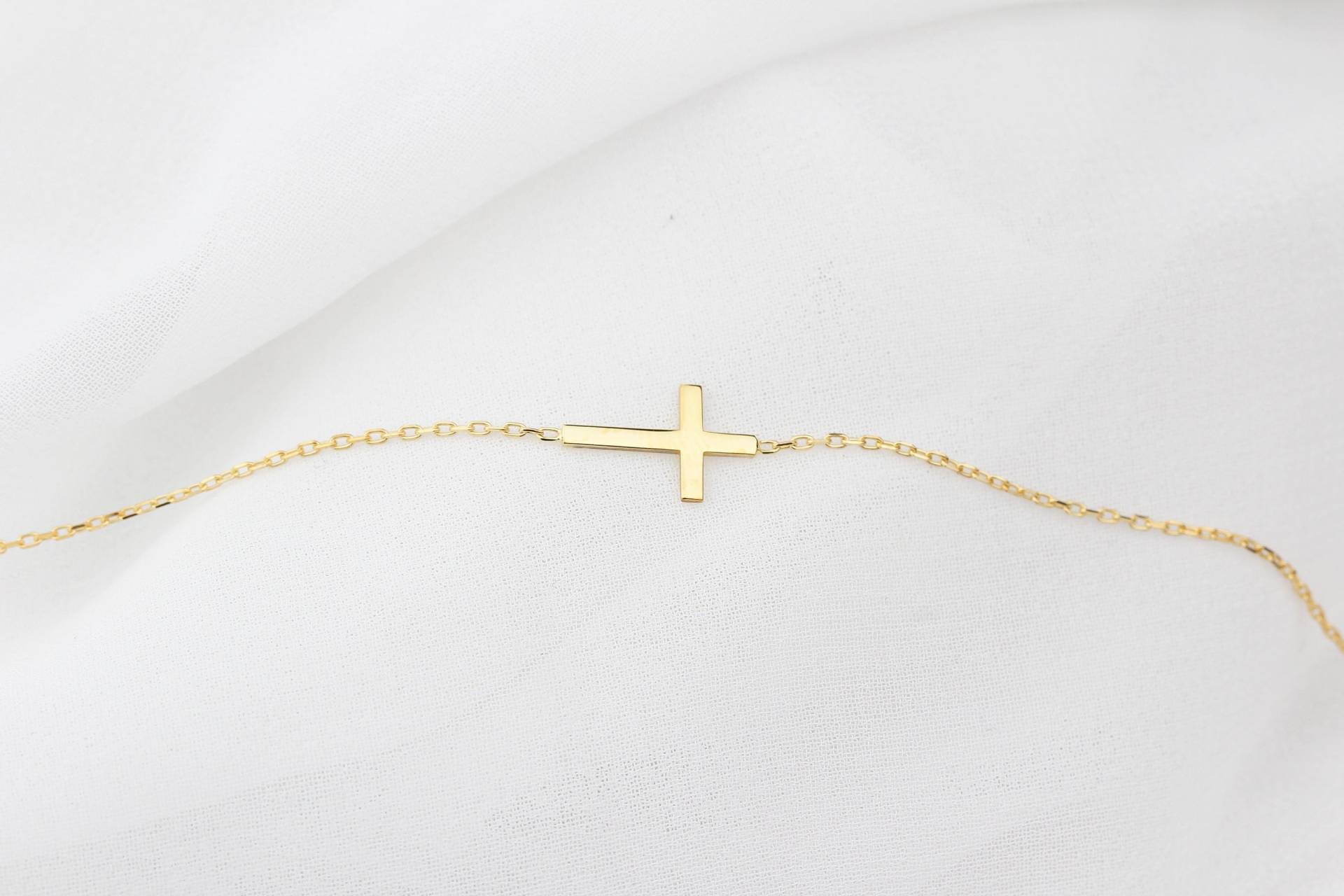 Kreuz Armband Aus Silber Kruzifix Religiöses Sterling Gold Jesus von GlorriaSense